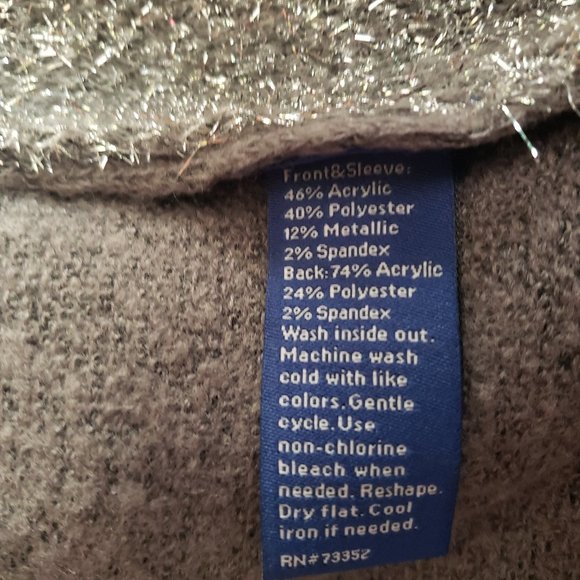 NWT APT.9 gray silver texture glitter knit sweater - Picture 6 of 9